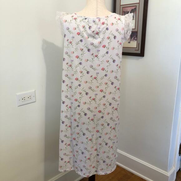 VTG Lauren Ralph Lauren Floral Lace Nightgown Slip Dress Cottagecore L 90s Y2K - Picture 7 of 10